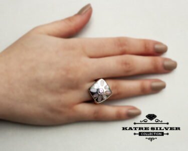 Unique Pink Seashell Ring 925 Silver – Handmade Ocean Shell Ring Minimalist Nautical Summer Jewelry Gift for Her - Image 2