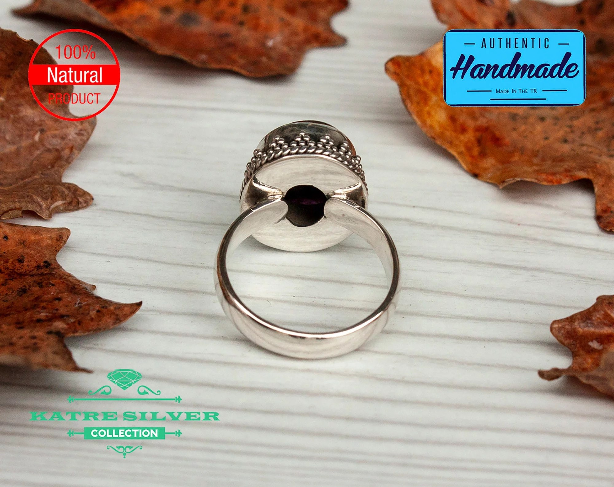 Unique Amethyst Ring Silver 925 – Handmade Natural Purple Gemstone Elegant Statement Ring Gift for Her - Image 7