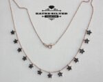 Tiny Star Onyx Dangle Necklace 925 Sterling Silver Rose Gold Plated Silver Star Necklace Dangle Necklace Layering Necklace Vintage Necklace - Image 3