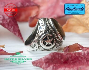 Mens Handmade Ring, Turkish Handmade Silver Men Ring, Ottoman Mens Ring, Labradorite Men Ring, Gift for Him, 925k Sterling Silver Ring - Image 6