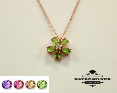 Unique Sultanite Diaspore Necklace Silver 925 – Handmade Color Changing Turkish Flower Pendant Rose Gold Gift for Her - Image 10