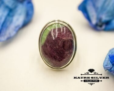 Natural Ruby Fuchsite Ring, Natural Ruby Ring, Ruby in Fuchsite, Statement Ring, Handmade Ring, 925 Silver Ring, Boho Ring, Green Stone Ring - Image 3