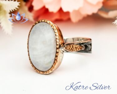 Unique Moonstone Ring Silver 925 – Handmade Oval Rainbow Moonstone Engagement Ring Natural Birthstone Ring Gift for Her - Image 4