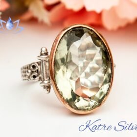 Oval Cut Fine Green Amethyst Ring, Prasiolite Ring in Recycled 925 Sterling Silver, Oval Prasiolite Gemstone Ring, Amethyst Jewellery