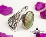 Unique Vintage Turquoise Ring, Handmade Ring, Statement Ring, Green Turquoise Ring, Natural Turquoise, Adjustable Rings, Ladies Ring