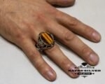 Tiger Eye Turkish Mens Ring, Turkish Silver Ring, Ottoman Men Ring, Ottoman Mens Ring, Ottoman Ring, Men 925k Silver Ring, Unique Mens Ring - Image 2