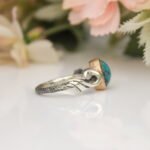 Turquoise Ring for Women, Sterling Silver Ring, Swan Ring, Minimalist Promise Ring, Natural Turquoise Jewelry, Stone Ring, Statement Ring - Image 7