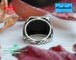 Mens Handmade Ring, Turkish Handmade Silver Men Ring, Ottoman Mens Ring, Black Agate Men Ring, Gift for Him, 925k Sterling Silver Ring - Image 10