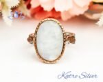 Moonstone Ring, Oval Moonstone Ring, Rainbow Moonstone Ring, Moonstone Ring Silver, Natural Moonstone Ring, Engagement Ring, Birthstone Ring - Image 3