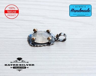 Raw Dainty Vintage Moonstone Pendant, Oval Moonstone, Handmade Moonstone, Moonstone Pendant, Moonstone Jewelry, Handmade Pendant, Natural - Image 6