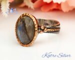 Oval Labradorite Boho Ring, Labradorite Ring, Natural Labradorite Ring for Women, Sterling Silver Ring, Statement Ring, Stacking Ring - Image 4