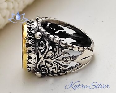 Mens Handmade Ring Turkish Handmade Silver Ottoman Mens Ring Agate Ring Agate Men Ring The Star of David Gift for Him 925k Sterling Silver - Image 7