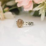 Oval Gold Rutilated Quartz Ring, Hand Made Ring for Women, Minimalist Gemstone Cabochon Ring, Statement Gift, Gemstone Jewelry Birthday Gift - Image 5