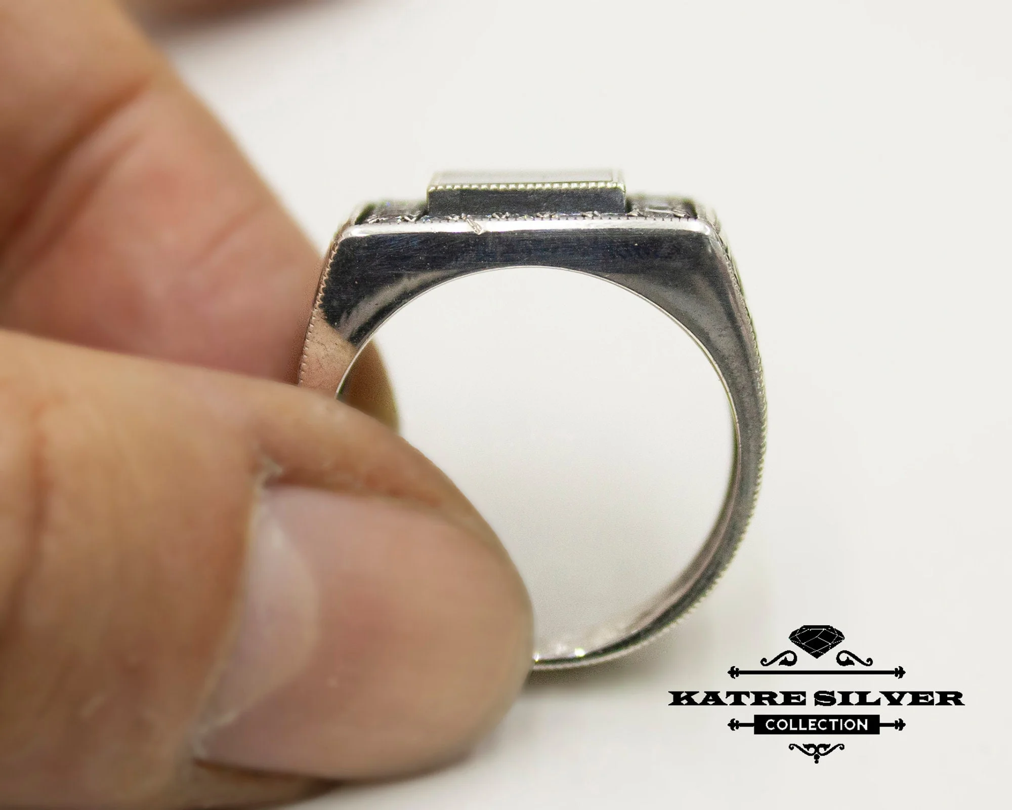 Unique Ottoman Black Stone Ring 925 Silver – Handmade Turkish Signet Ring Vintage Men Jewelry Gift for Him - Image 8