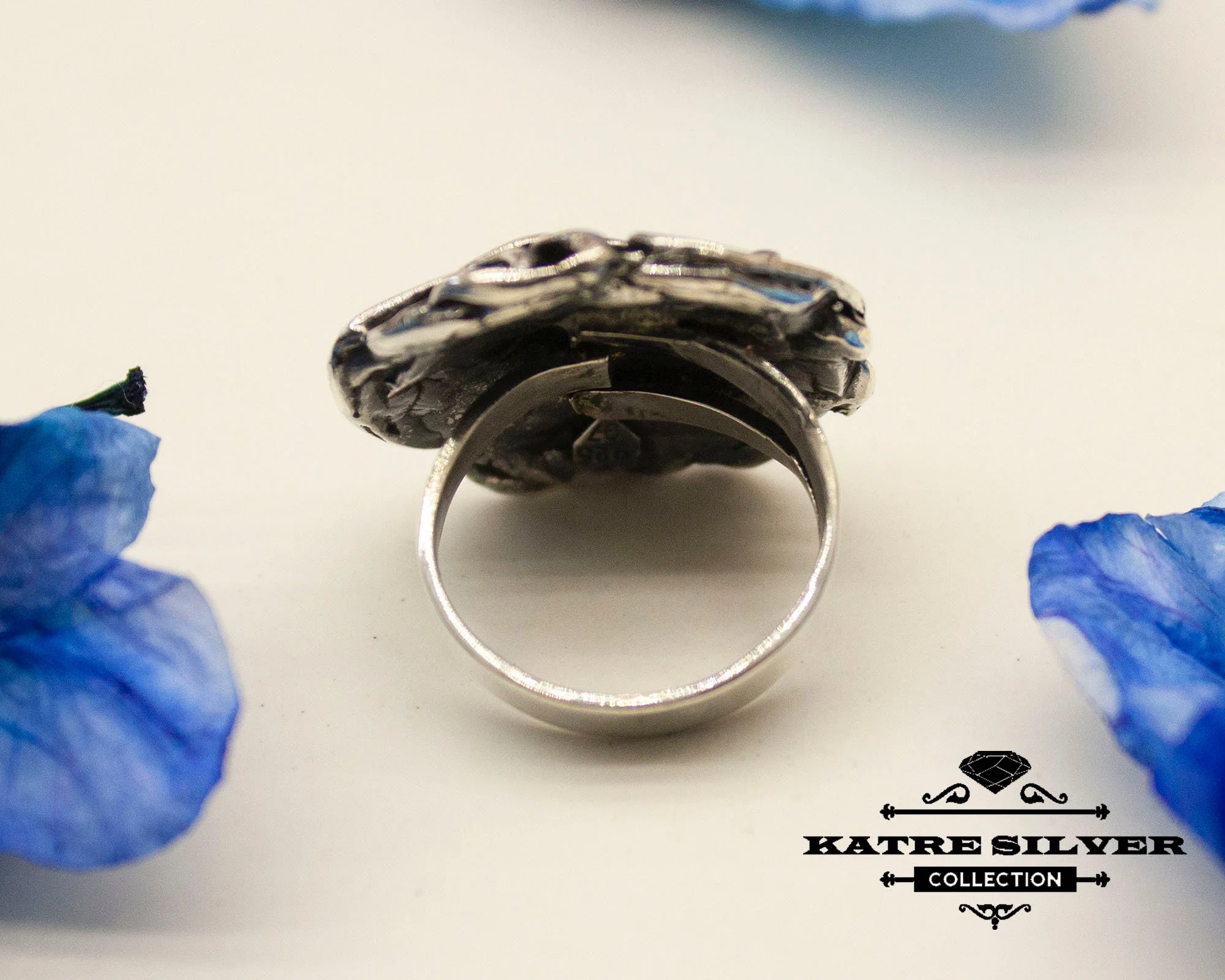 Solid Silver Vintage Ladies Ring, Ladies Fine Jewelry, Black Wire Ring, Authentic Ring, Trendy Ring, Modernist Ring, Silver Ladies Ring - Image 8