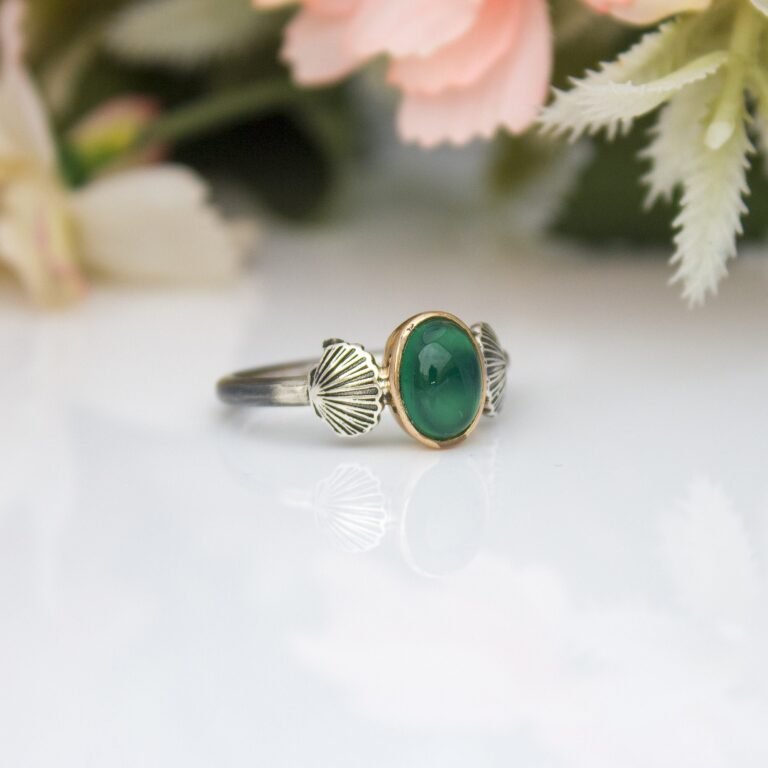 Green Jade Ring for Women, Sterling Silver 925, Hand Made Jade Jewelry Ring, Engagament Ring, Green Gemstone Ring, Anniversary Gift