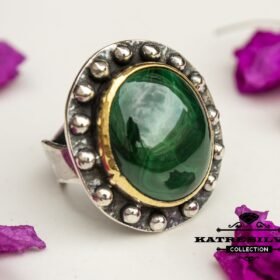 Unique Vintage Malachite Ring, Handmade Ring, Statement Ring, Malachite Ring, Natural Malachite, Green Stone Ring, Green Ring, Gift Ring