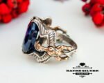 Navy Blue Stone Ring, Navy Blue Ring, Navy Ring, Navy Blue, Blue Ring, Blue Stone Ring, Statement Ring, Blue Stone, Blue Jewelry, Ring - Image 5