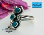Triple Stone Ring, Three Stone Ring, Navajo Ring, Three Stone, Native American Ring, Turquoise Ring, Statement Ring, Blue Turquoise, Boho - Image 3