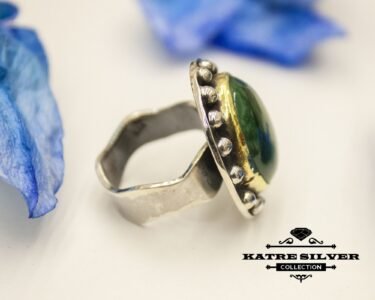 Unique Vintage Malachite Ring, Handmade Ring, Statement Ring, Malachite Ring, Natural Malachite, Green Stone Ring, Green Ring, Gift Ring - Image 7