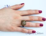 Natural Cushion Cut Golden Rutile Quartz Engagement Ring, Yellow Rutilated Quartz Solitaire Ring, One of a Kind Ring, Unique Gift for Wife - Image 2