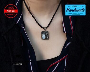 Vintage Oval Handmade Moonstone Pendant, Moonstone Jewelry, Handmade Pendant, Natural Moonstone, 925 Silver Pendant, Moonstone Gemstone - Image 2