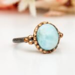 Natural Larimar Ring, Minimalistic Silver Ring, Larimar Ring, Sterling Silver, Larimar Statement Ring, Boho Ring, 92.5 Silver Ring