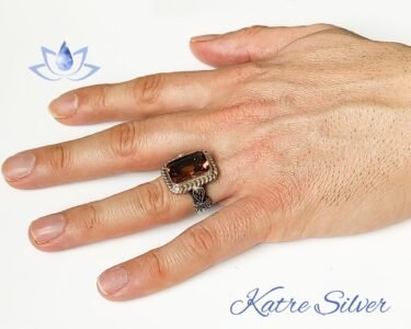 Unique Ottoman Sultanite Ring 925 Silver – Handmade Turkish Diaspore Color Change Signet Ring Men Gift for Him - Image 2