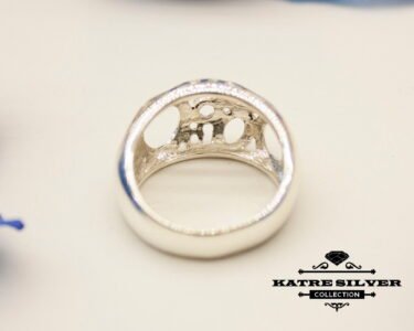 Unique Perforated Turkish Silver Ring 925 – Handmade Contemporary Statement Ring Minimalist Stylish Gift for Her - Image 9