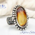 Natural Baltic Amber Ring, Historical Fossil, Beauty of Nature, Perfect Amber Gift For Unisex, Sterling Silver Ring, Beautiful Stone Gift