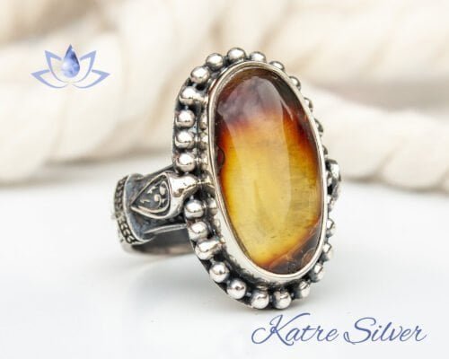 Natural Baltic Amber Ring, Historical Fossil, Beauty of Nature, Perfect Amber Gift For Unisex, Sterling Silver Ring, Beautiful Stone Gift