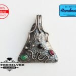 Triangle Natural Stone Pendant, Triangle Pendant, Gemstone Pendant, Sterling Silver Pendant, Multi Gem Pendant, Gift for Her