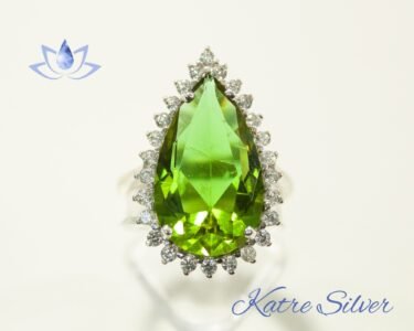 Pear Sultanite Woman Ring, Handmade Silver Ring, Diaspore Woman Ring, Long Ring, Statement Ring, Sterling Silver, Woman Ring - Image 3