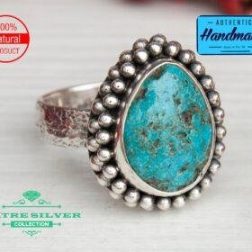 Pear Shape Turquoise Ring, Pear Ring, Blue Turquoise Ring, Handmade Ring, Statement Ring, Boho Ring, Unique Ring, Ring for Women, 925 Silver