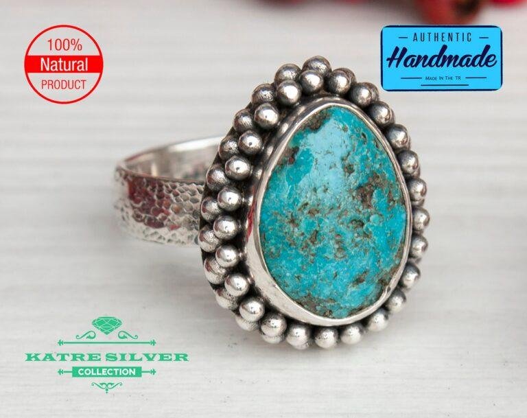 Pear Shape Turquoise Ring, Pear Ring, Blue Turquoise Ring, Handmade Ring, Statement Ring, Boho Ring, Unique Ring, Ring for Women, 925 Silver