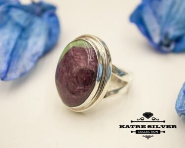 Natural Ruby Fuchsite Ring, Natural Ruby Ring, Ruby in Fuchsite, Statement Ring, Handmade Ring, 925 Silver Ring, Boho Ring, Green Stone Ring - Image 4