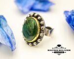Unique Vintage Malachite Ring, Handmade Ring, Statement Ring, Malachite Ring, Natural Malachite, Green Stone Ring, Green Ring, Gift Ring - Image 4