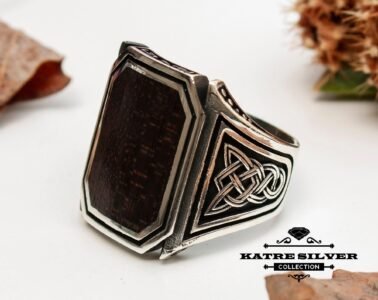 Snake Wood Turkish Mens Ring, Turkish Silver Ring, Ottoman Men Ring, Ottoman Mens Ring, Ottoman Ring, Men 925k Silver Ring, Unique Mens Ring - Image 4