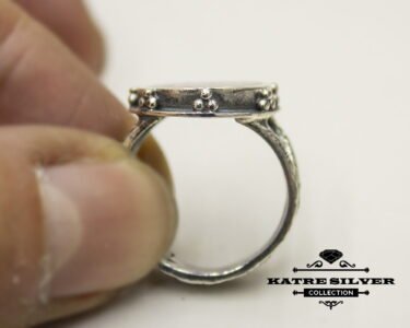 Coral Stone Silver Inlay Ring, Inlay Ring, Mosaic Jewelry, Boho Ring, 925 Silver Ring, Ring Jewelry, Handmade Ring, Gift for Her - Image 8