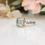 Angel Wings Birthstone Ring, Blue Topaz Ring for Women, Sterling Silver Birthstone Rings, Dainty Stackable Birthstone Rings for Women - Image 4