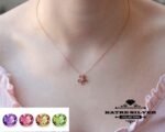 Sultanite Diaspore Flower Necklace 925 Sterling Silver Rose Gold Plated Color Change Sultanite Necklace Turkish Diaspore Flower Pendant - Image 2