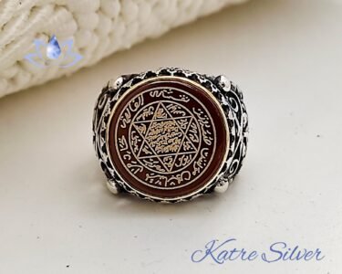 Mens Handmade Ring Turkish Handmade Silver Ottoman Mens Ring Agate Ring Agate Men Ring The Star of David Gift for Him 925k Sterling Silver - Image 5