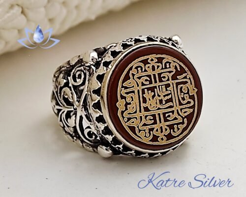 Mens Handmade Ring Turkish Handmade Silver Ottoman Mens Ring Yavuz Sultan Selim Seal Men Ring 925k Sterling Silver Gift for Him