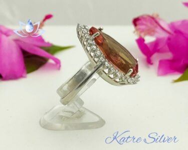 Pear Sultanite Woman Ring, Handmade Silver Ring, Diaspore Woman Ring, Long Ring, Statement Ring, Sterling Silver, Woman Ring - Image 7