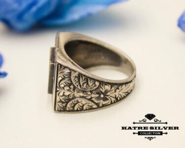 Mens Handmade Ring, Ottoman Mens Ring, Turkish Handmade Silver Men Ring, Black Stone Ring, Gift for Him, 925k Sterling Silver Ring - Image 5