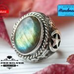 Mens Handmade Ring, Turkish Handmade Silver Men Ring, Ottoman Mens Ring, Labradorite Men Ring, Gift for Him, 925k Sterling Silver Ring