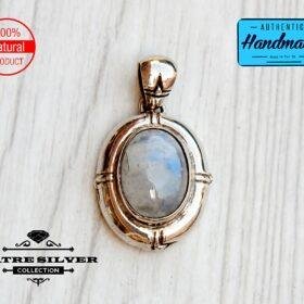 Dainty Vintage Oval Moonstone Pendant, Handmade Moonstone, Moonstone Pendant, Moonstone Jewelry, Handmade Pendant, Natural Moonstone