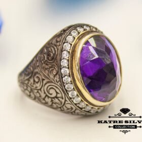February Ring, Art Deco Amethyst, Purple Gemstone Ring, Purple Stone Ring, Purple Amethyst Ring, Amethyst Ring Silver, Amethyst Silver Ring