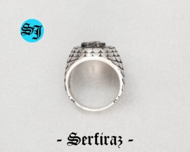 Lion Men Ring, Black Onyx Ring, Gothic Style Lion Ring, Wild Lion Mens Jewelry, Grandfather Gift, Engagement Men Ring, Husband Gift Ring - Image 9