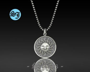 Sun Pendent Necklace, Silver Sun Necklace, Sun Charm, Medallion Necklace, Celestial Necklace, Circle Necklace, Gift for Her Him - Image 6
